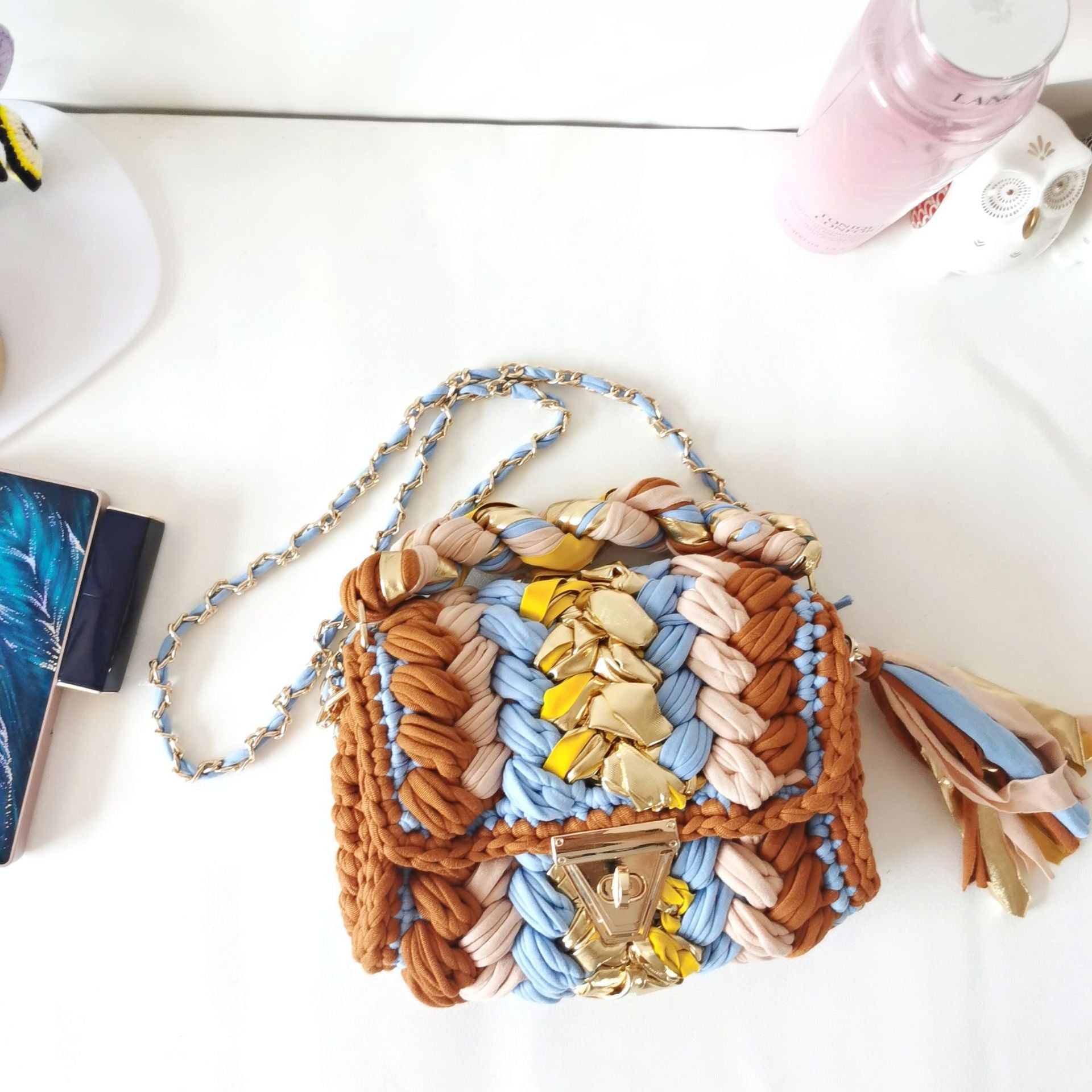Colorful Hand-Woven Crossbody Bag for Women