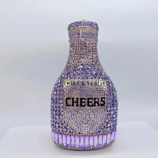 Luxury Crystal Bottle Clutch Bag for Women