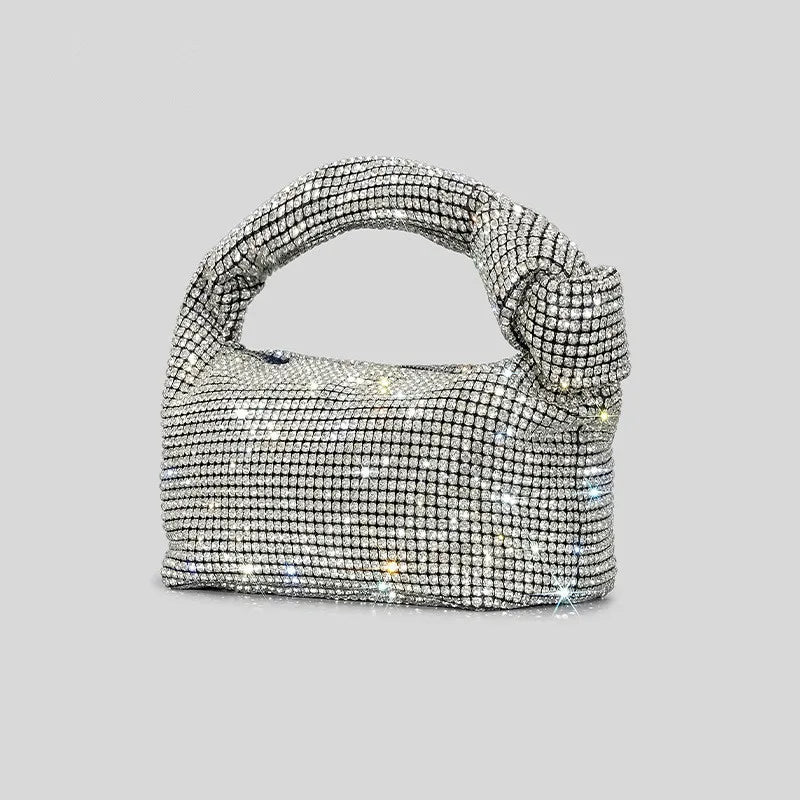 Luxury Crystal Knot Handle Evening Bag