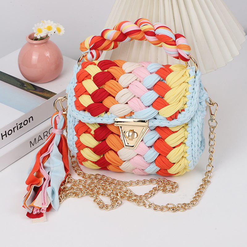 Colorful Hand-Woven Crossbody Bag for Women