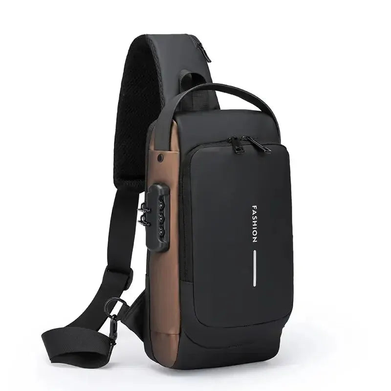 Men’s Premium Anti-Theft Crossbody Bag – USB Travel & Everyday Shoulder Bag