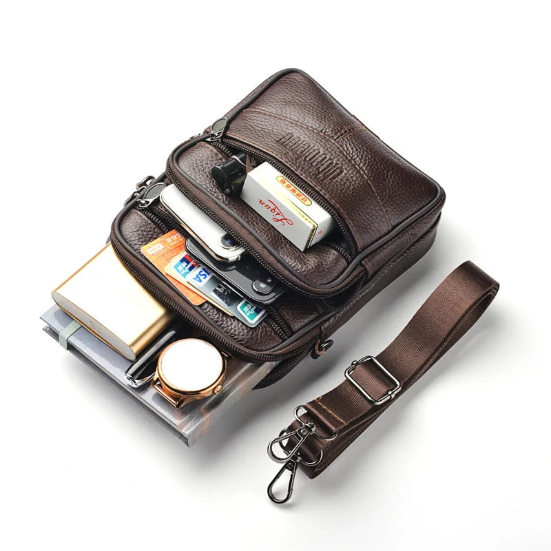 Men’s Vintage Leather Crossbody Messenger Bag – Travel & Everyday