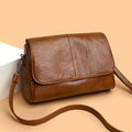 Vintage Leather Crossbody Bag for Women – Elegant Retro Shoulder Bag