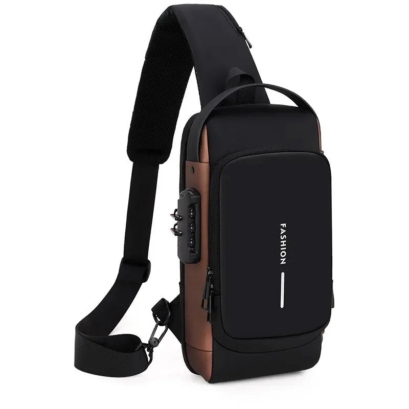 Men’s Premium Anti-Theft Crossbody Bag – USB Travel & Everyday Shoulder Bag