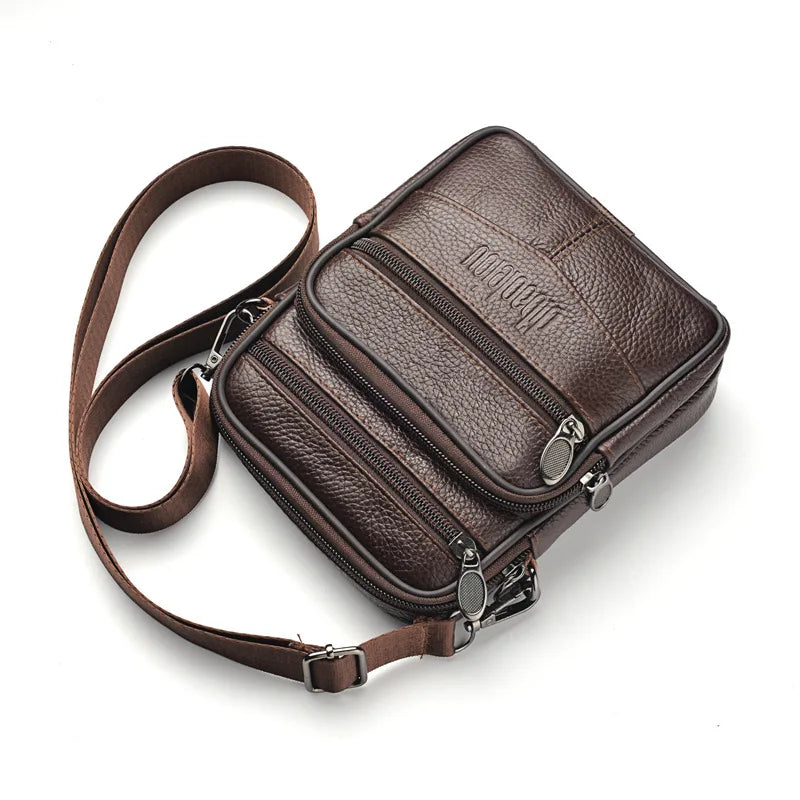 Men’s Vintage Leather Crossbody Messenger Bag – Travel & Everyday