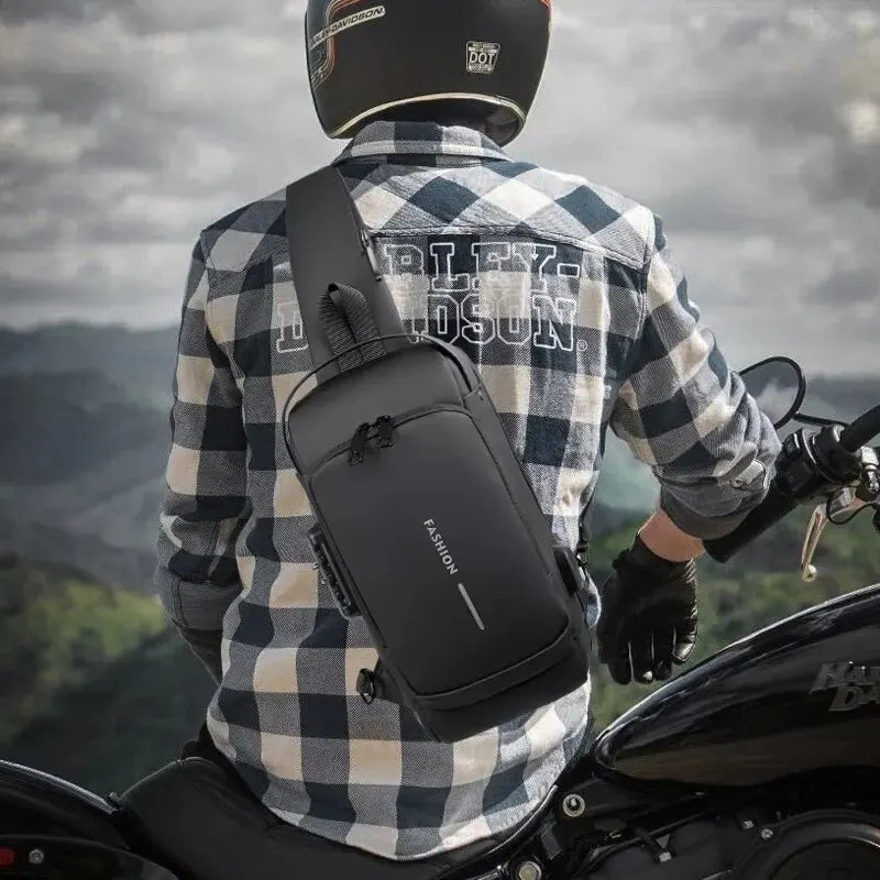 Men’s Premium Anti-Theft Crossbody Bag – USB Travel & Everyday Shoulder Bag