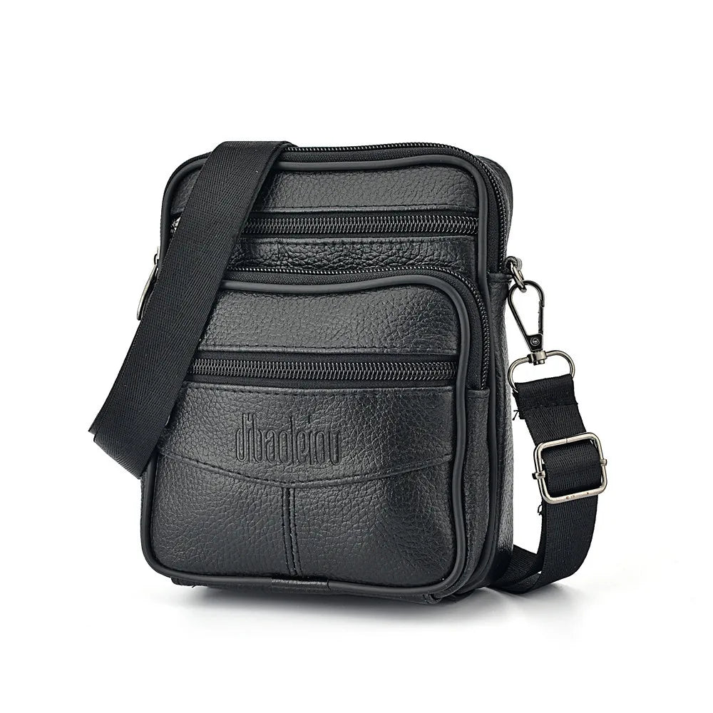 Men’s Vintage Leather Crossbody Messenger Bag – Travel & Everyday
