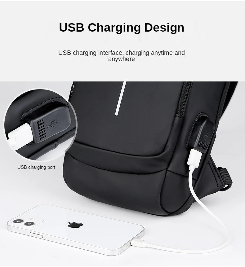 Men’s Premium Anti-Theft Crossbody Bag – USB Travel & Everyday Shoulder Bag