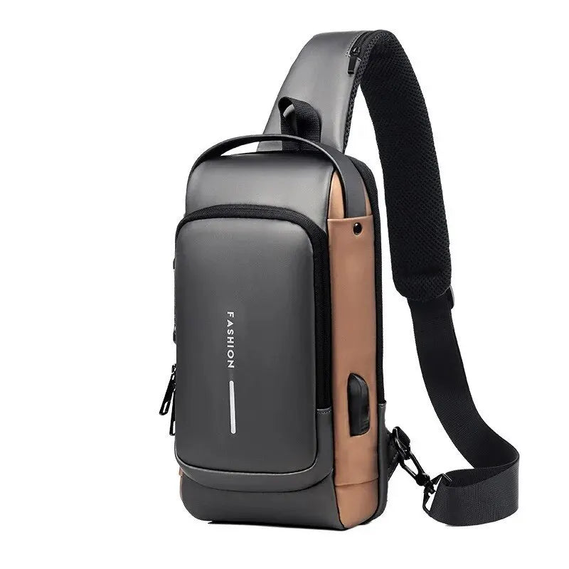 Men’s Premium Anti-Theft Crossbody Bag – USB Travel & Everyday Shoulder Bag