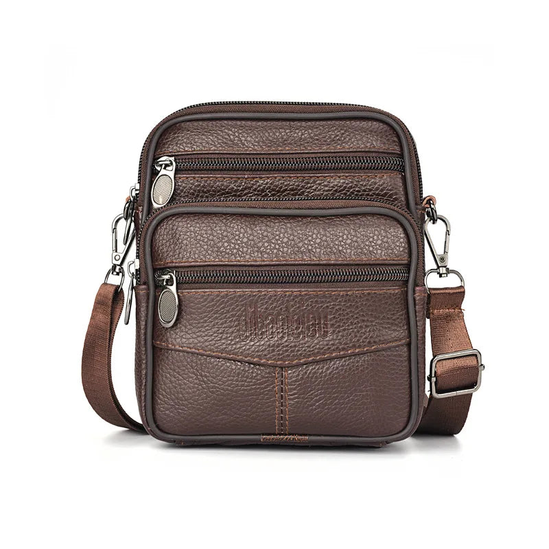 Men’s Vintage Leather Crossbody Messenger Bag – Travel & Everyday