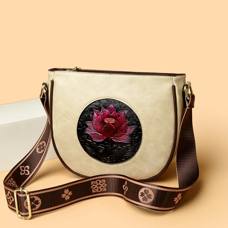 Vintage Floral Crossbody Bag for Women | Casual Shoulder Bag