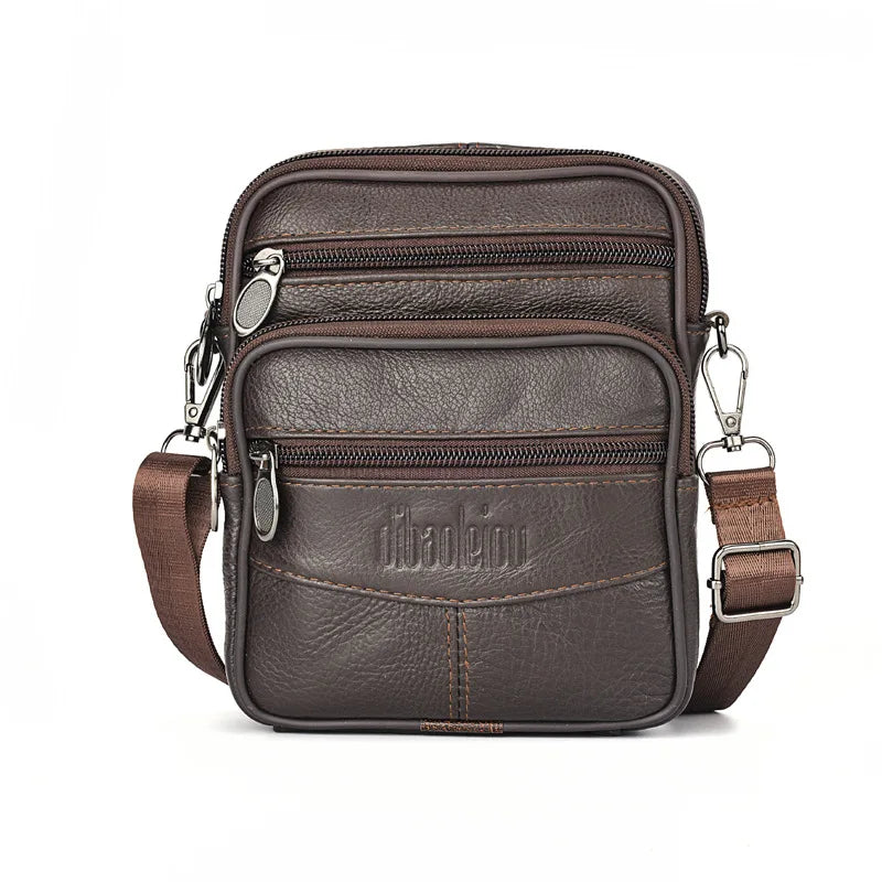 Men’s Vintage Leather Crossbody Messenger Bag – Travel & Everyday