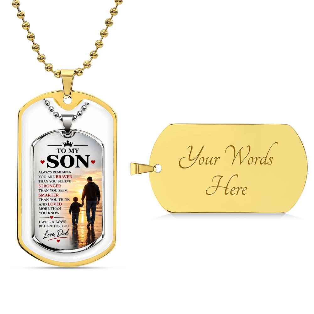 To My Son Dog Tag Necklace – Meaningful Gift from Dad