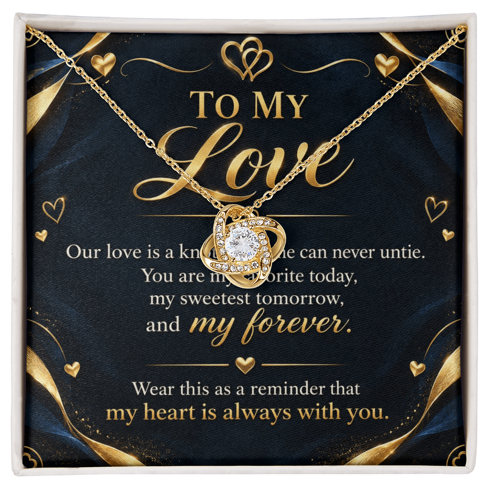 To My Love Love Knot Necklace – Romantic Gift for Her