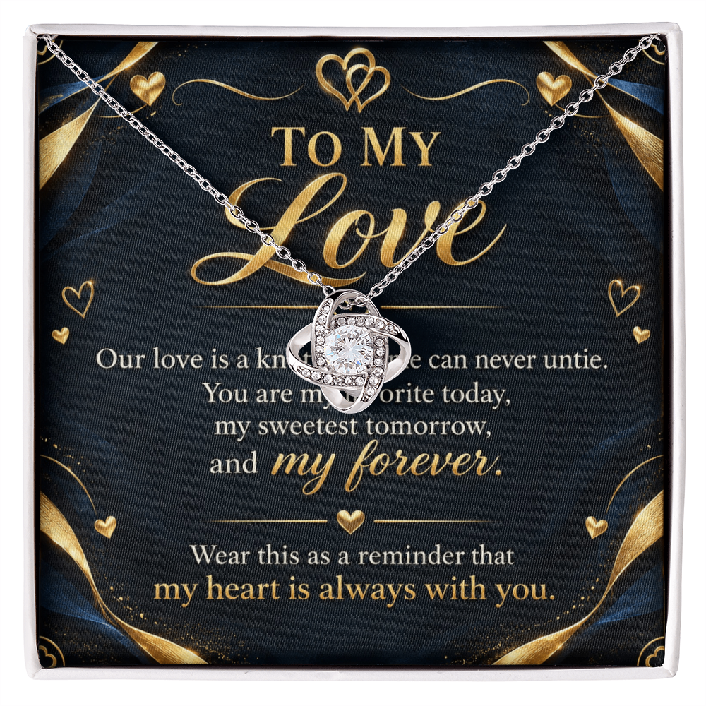 To My Love Love Knot Necklace – Romantic Gift for Her