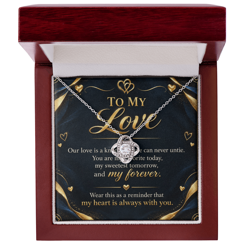 To My Love Love Knot Necklace – Romantic Gift for Her