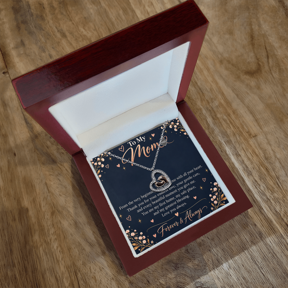 Baby Feet Heart Necklace – Gift for Mom